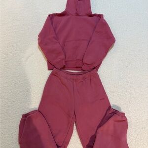 Aritzia Maroon Hoodie and Joggers Set
